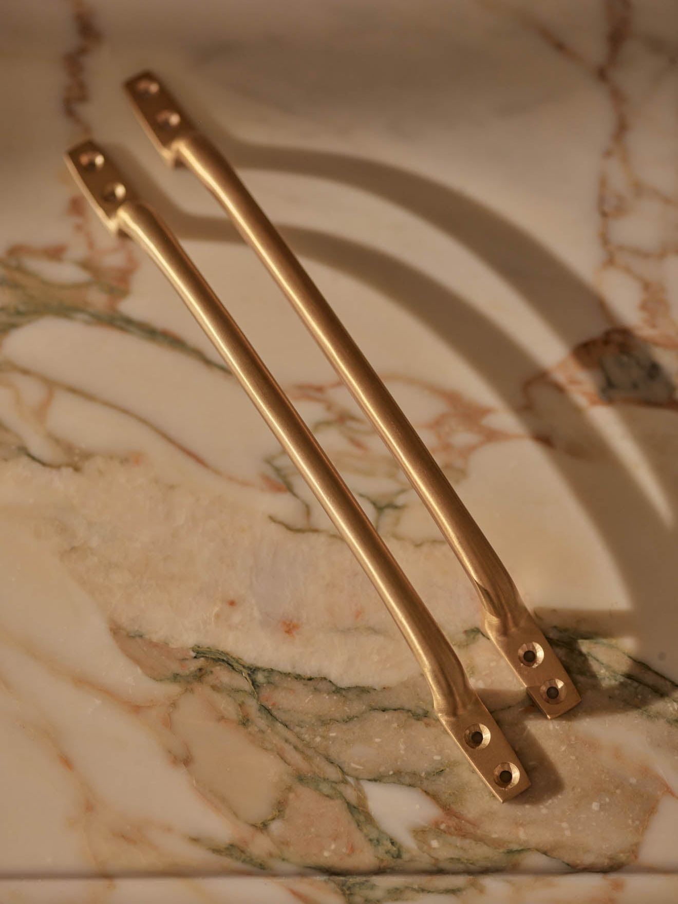 Grove Pull Handle, Long, Matt Brass