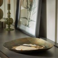 Distressed Brass Effect Tray - Large