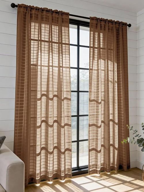 Check Sheer Curtains