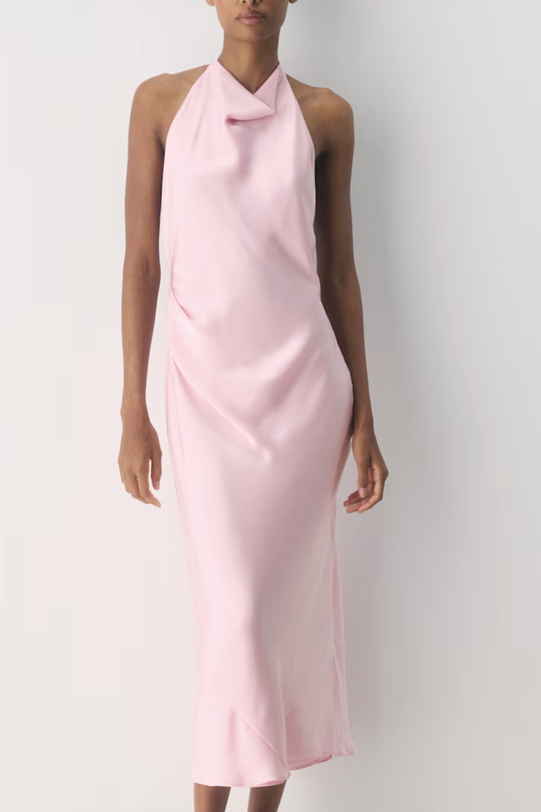 Ten, Audience Satin Maxi Halter Dress