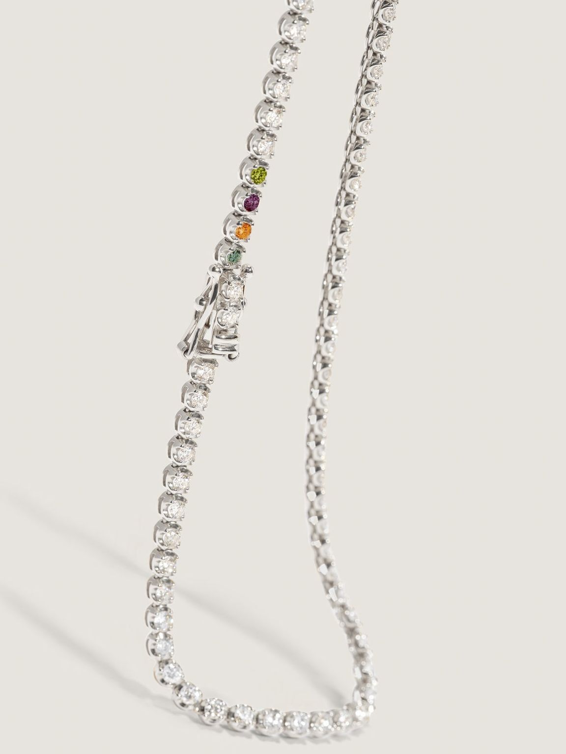 Madison Diamond Tennis Birthstone Necklace White Gold