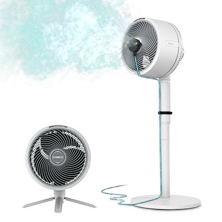 Shark Flexbreeze Pedestal &amp;amp; Tabletop Oscillating Fan With Remote, Indoor &amp;amp; Outdoor, Portable, Corded &amp;amp; Cordless With Instacool Misting Attachment, White, Fa222wh
