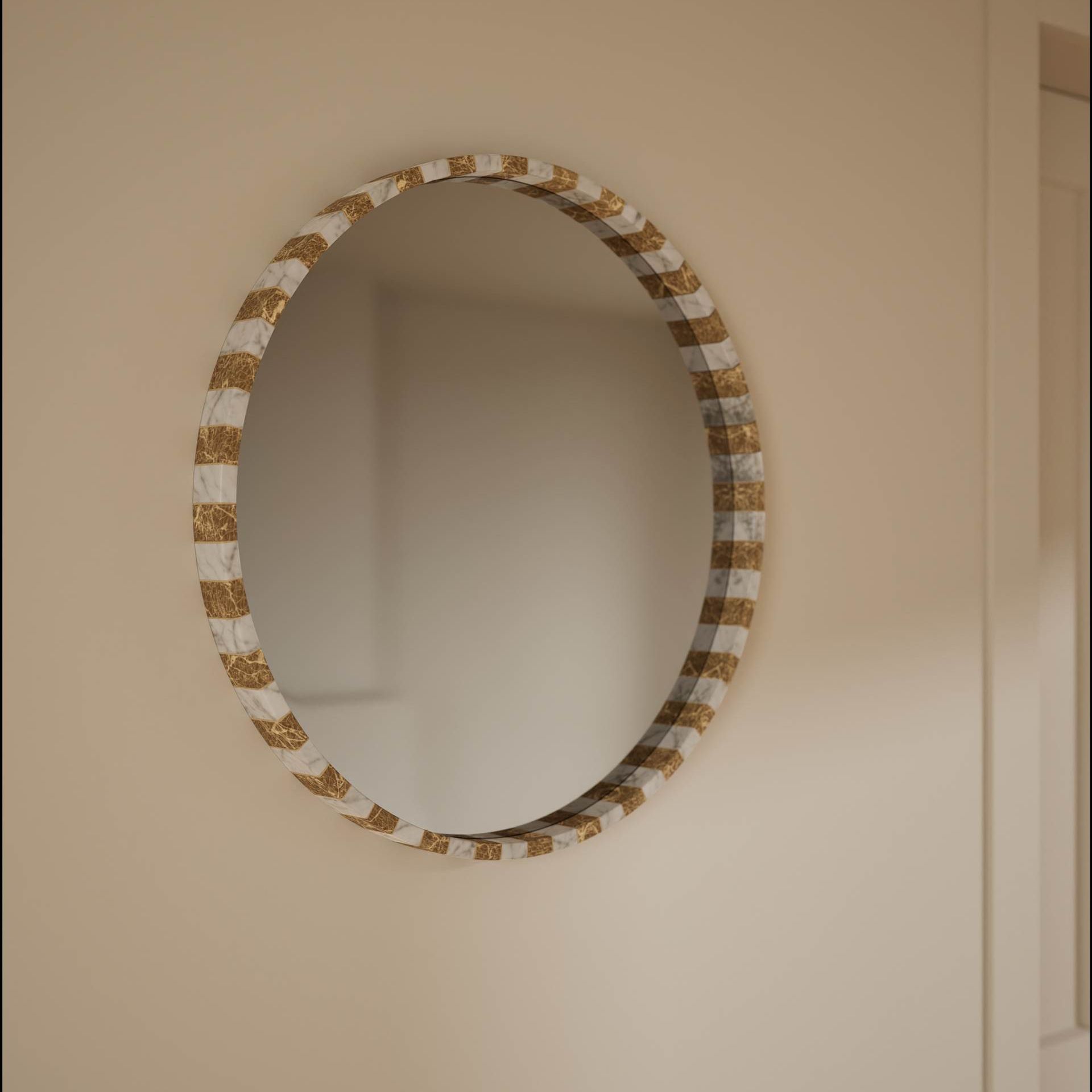 Marble Round Wall Mirror