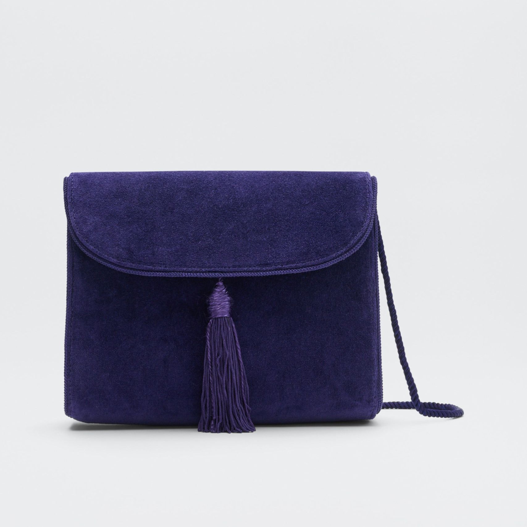 Jeany Cotton Velvet Clutch in Purple