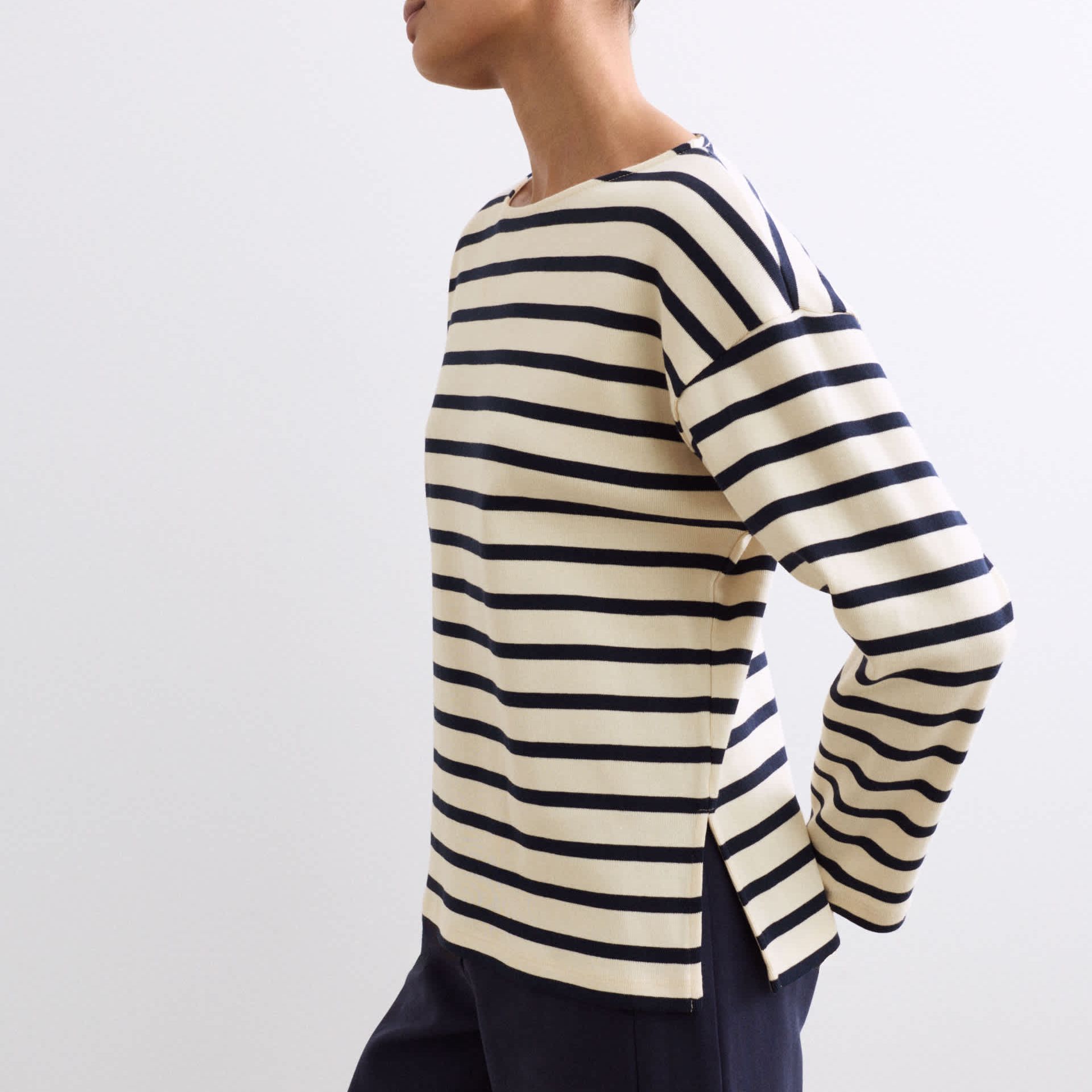 Pure Cotton Slash Neck Relaxed Top