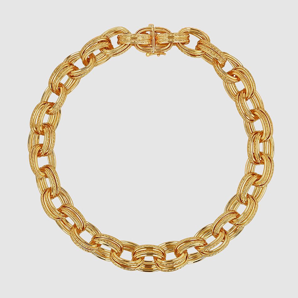 Double Link Chain Necklace - Gold