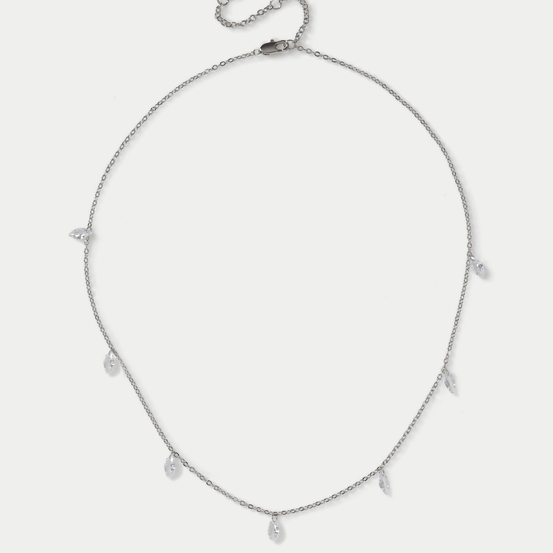 Platinum Plated Droplet Necklace