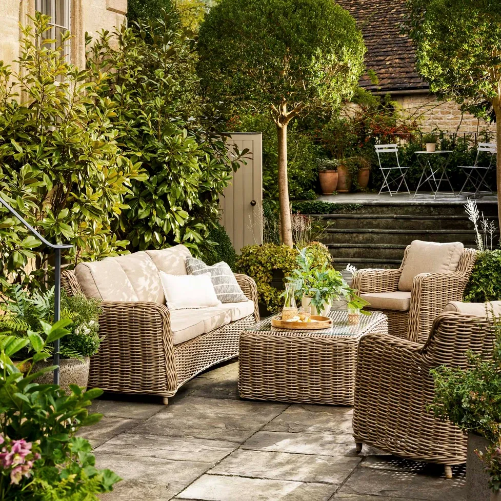 Lechlade 3 Seater Sofa Set - Pe Rattan, Natural