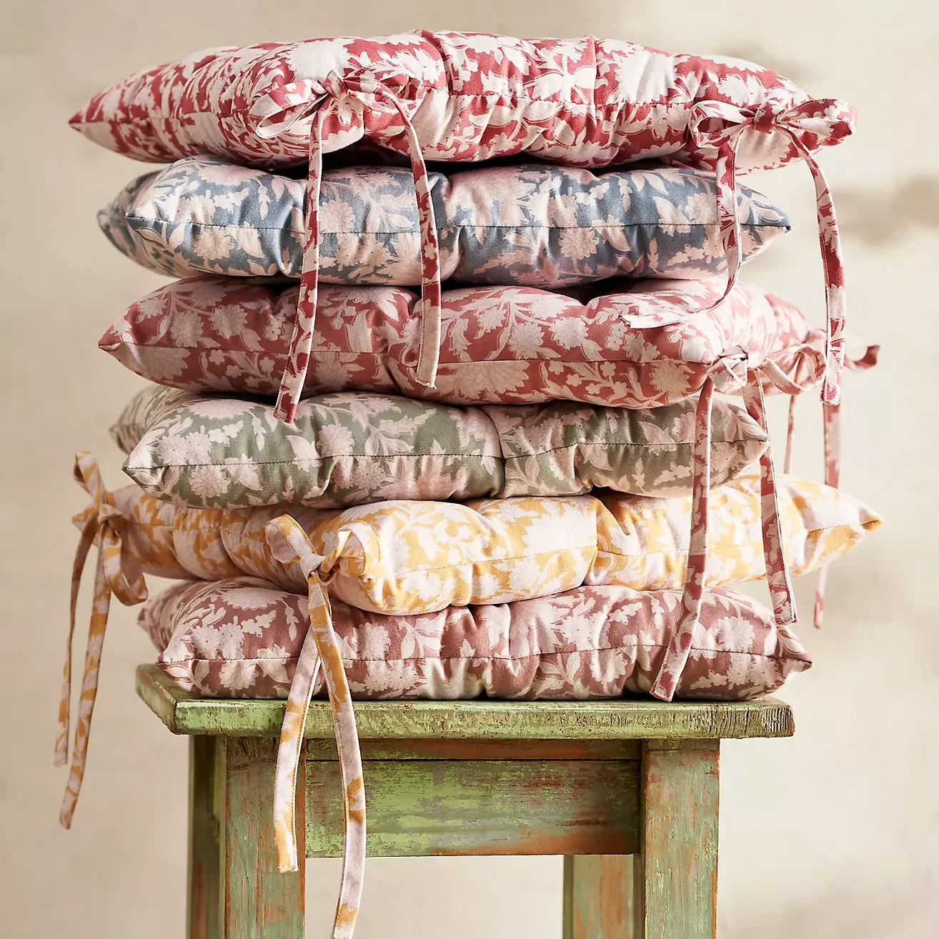 Floral Block Print Seat Cushion