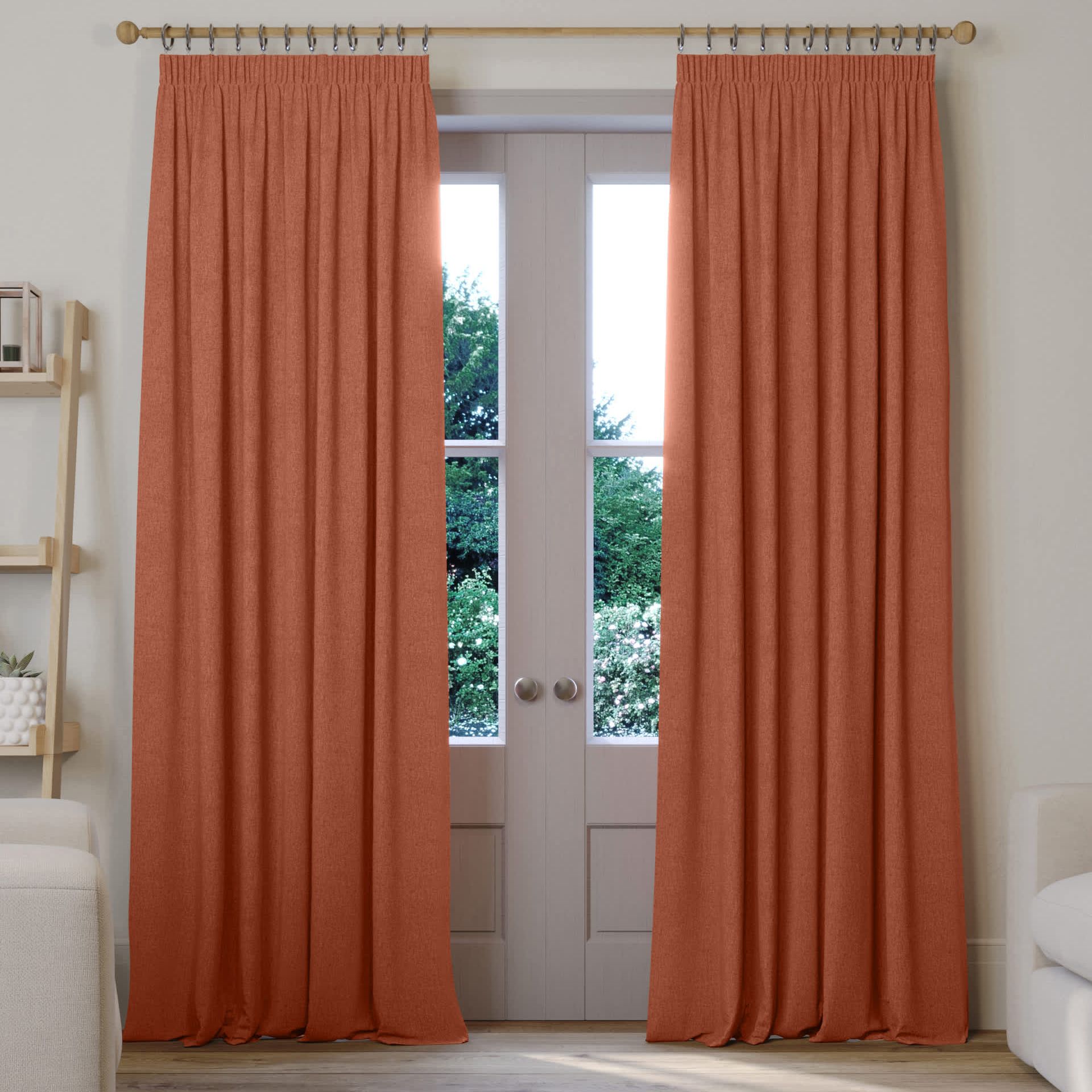 Brushed Pencil Pleat Blackout Thermal Curtains