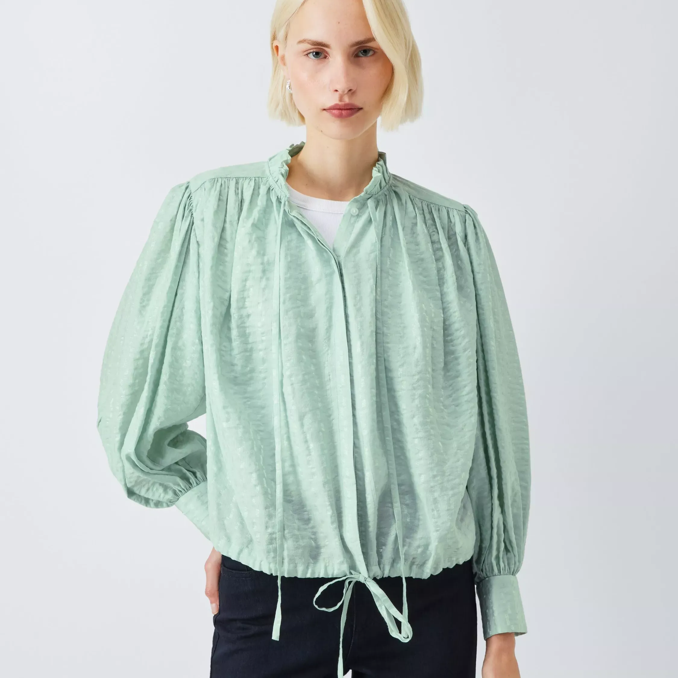 And/or Boho Tie Neck Blouse