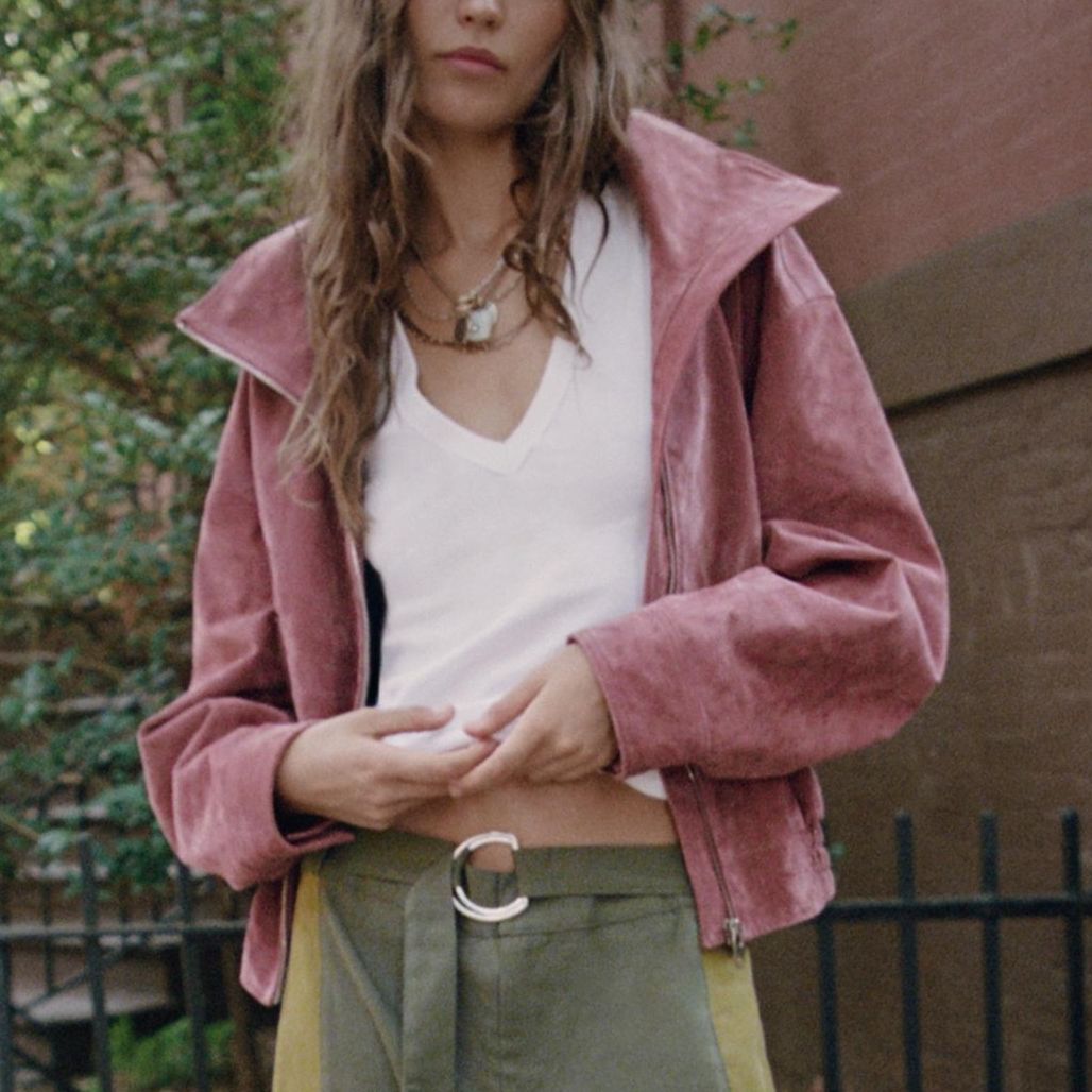 100% Leather Bomber Jacket - Marsala - Xs