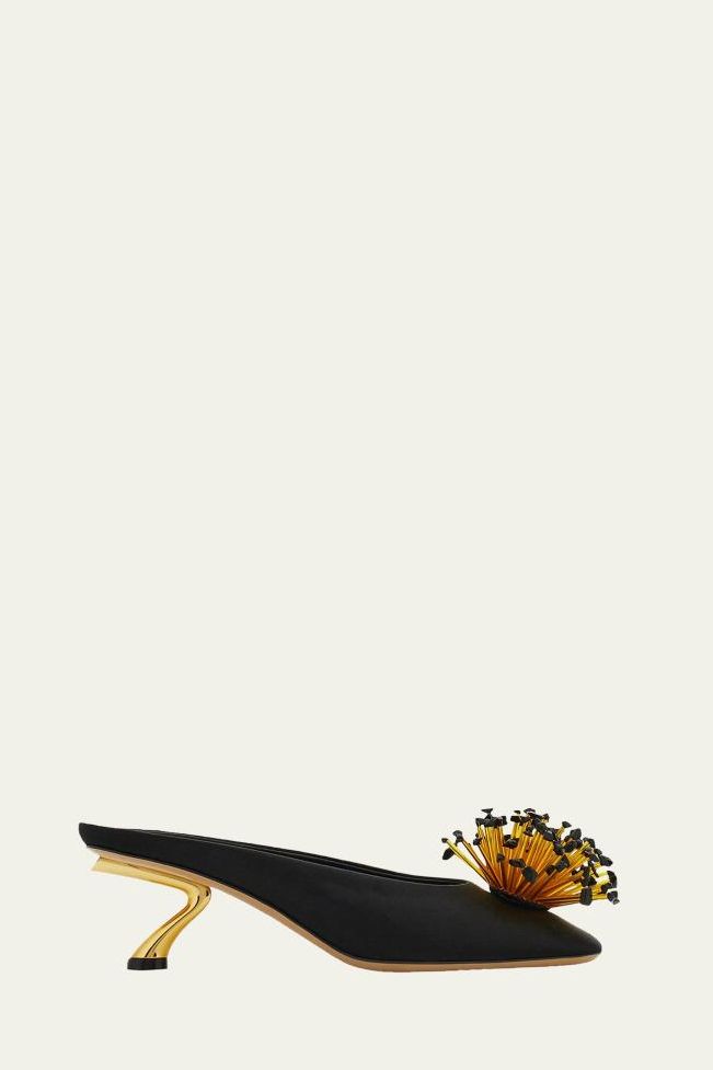 55mm Safi Beaded Satin Mules