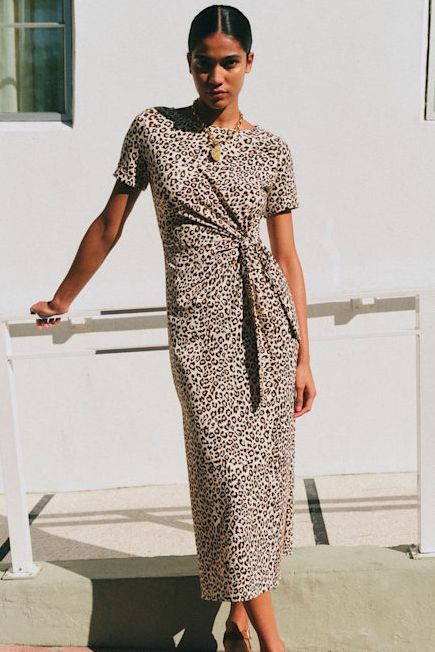 Pippa Dress - Leopard - Organic Cotton - Textile Made From Organic Fibers - S&amp;eacute;zane