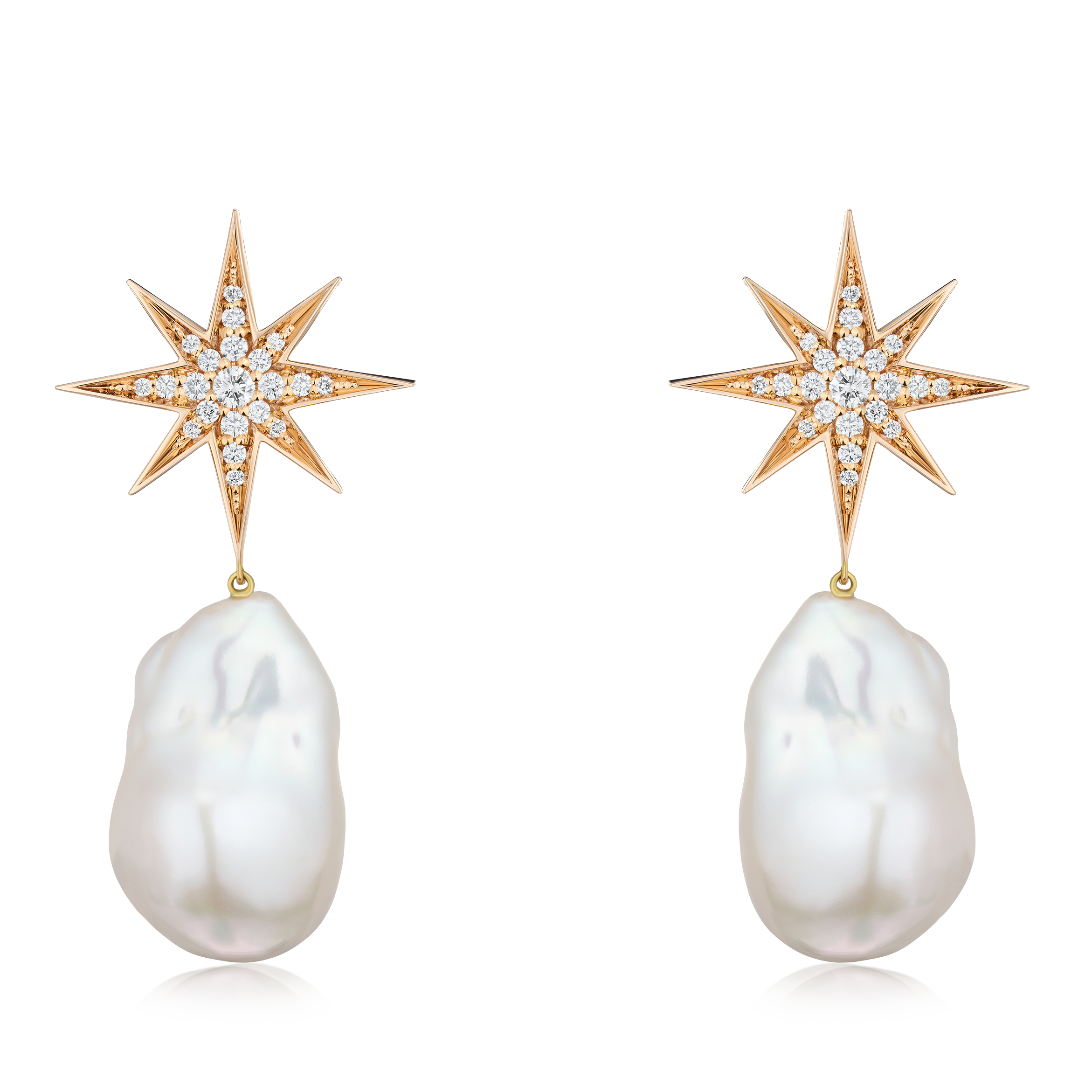 Sienna 18ct Rose Gold Pearl Drop Diamond Earrings