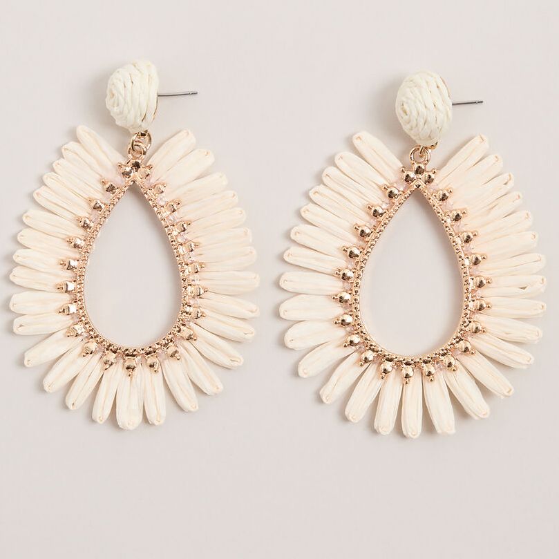 Raffia Teadrop Earrings