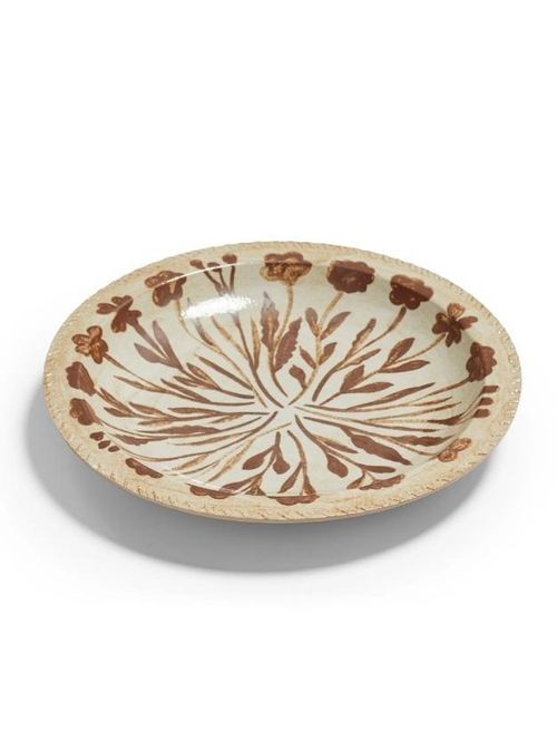 Dela Round Serving Platter - Brown