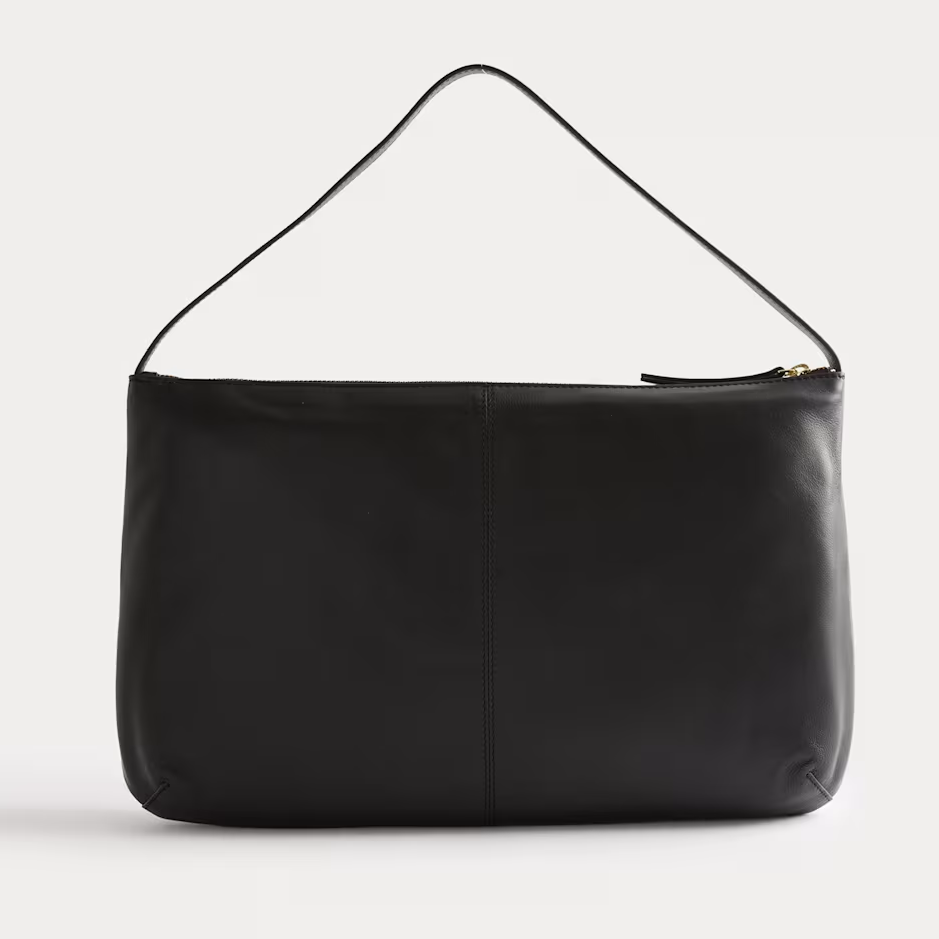 M&amp;amp;S, black leather bag