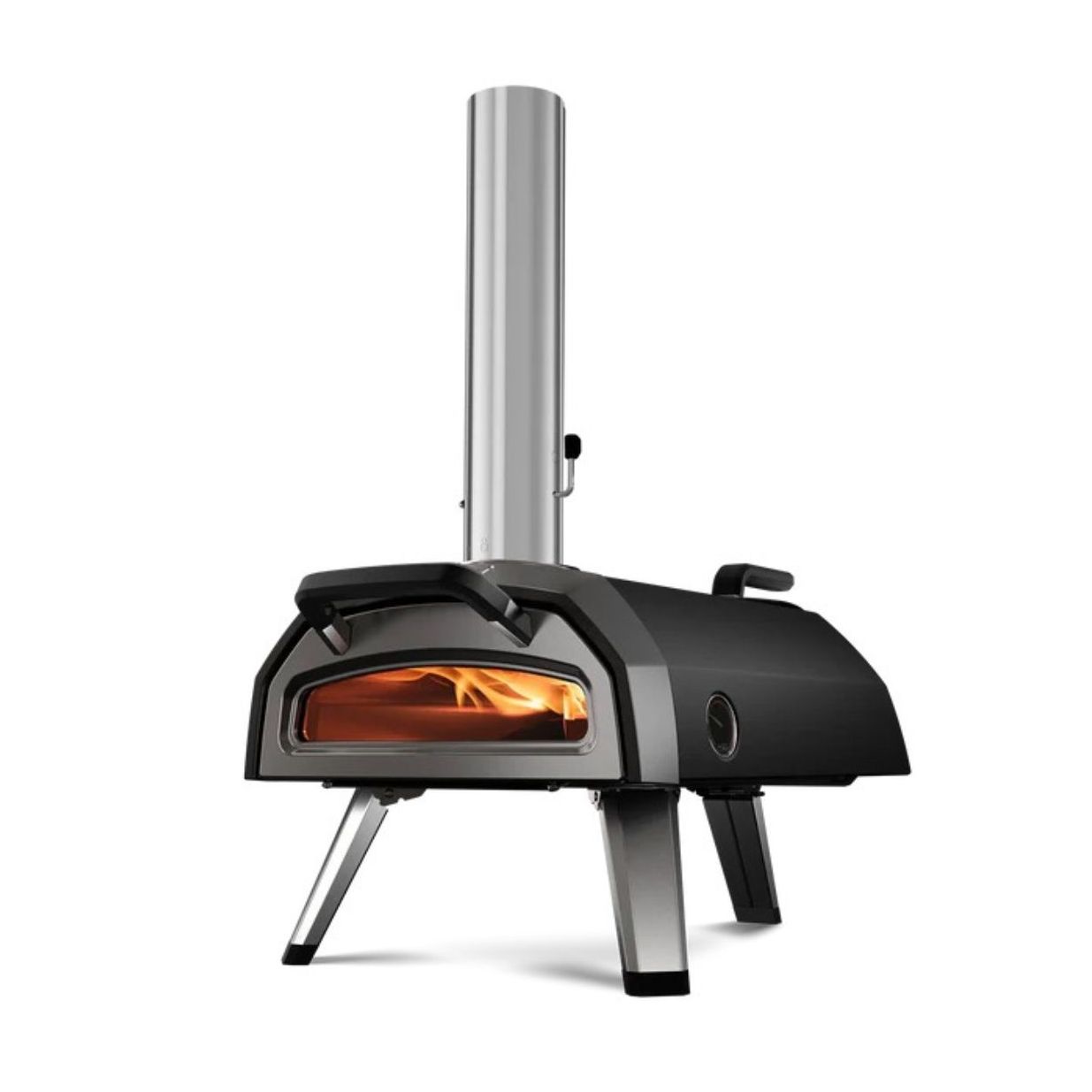 Ooni pizza oven, black and silver