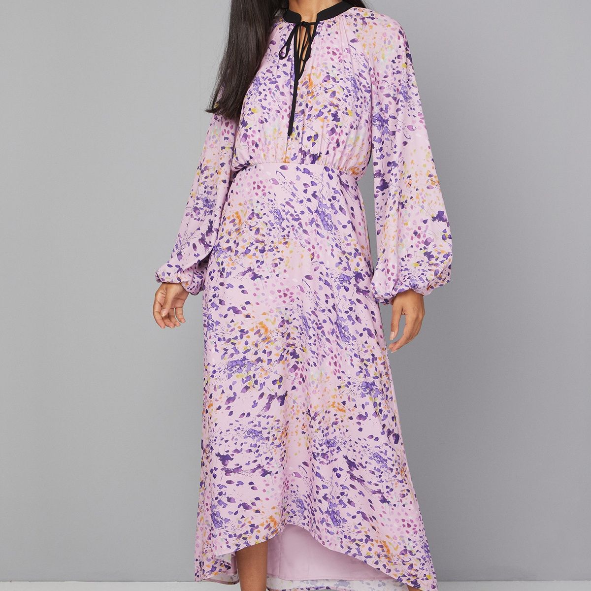 Wallis Lilac Abstract Print Midi Dress