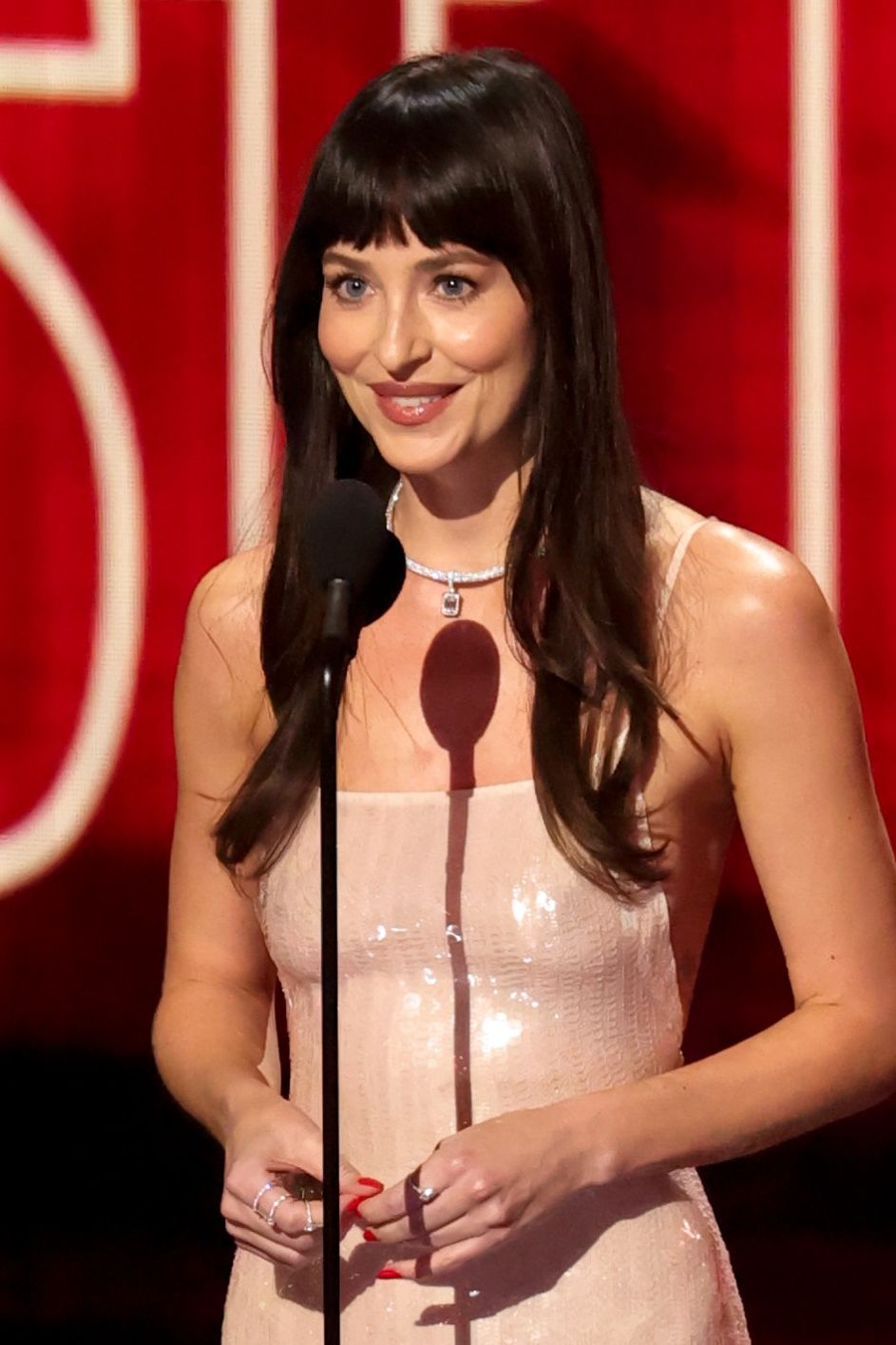 Dakota Johnson speaks onstage during the 2026 MTV Video Music Awards (VMAs) at Peacock Theater on September 27, 2026 in Los Angeles, California.