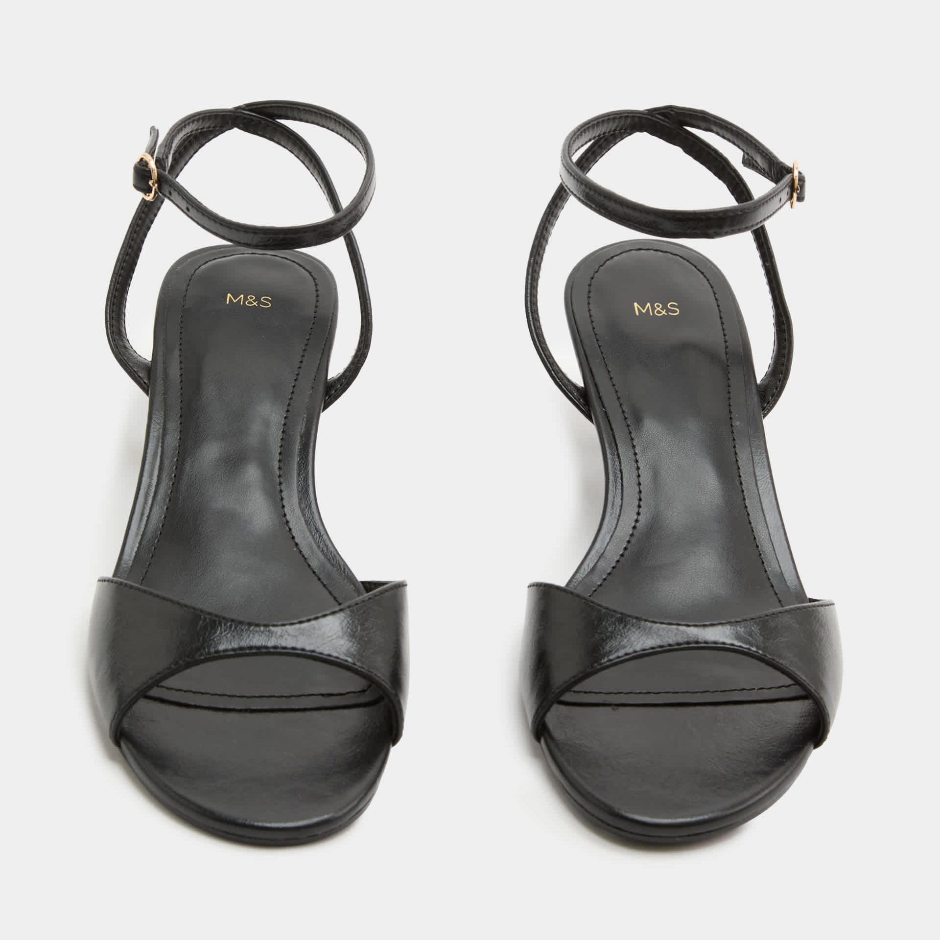 Ankle Strap Kitten Heel Peep Toe Sandals