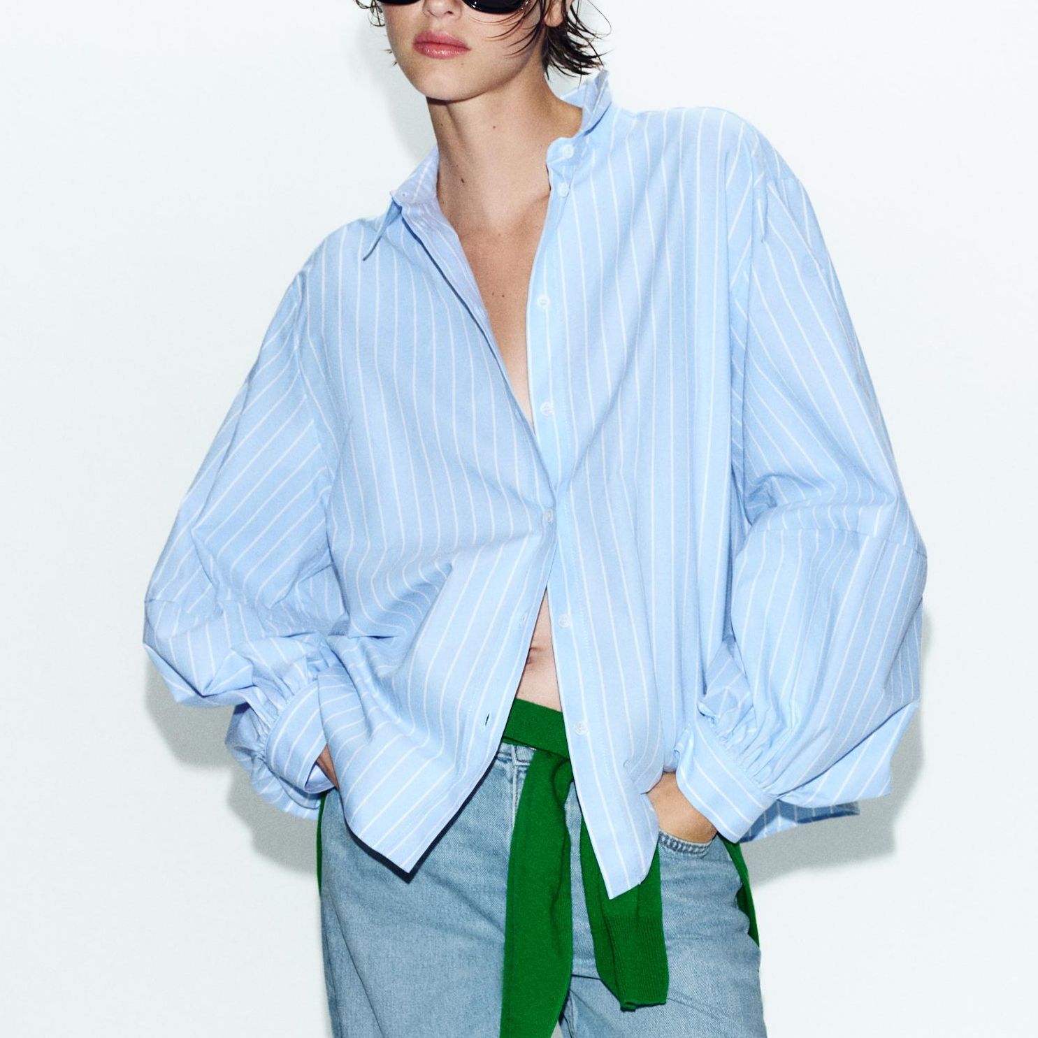 Striped Puff Sleeve Shirt