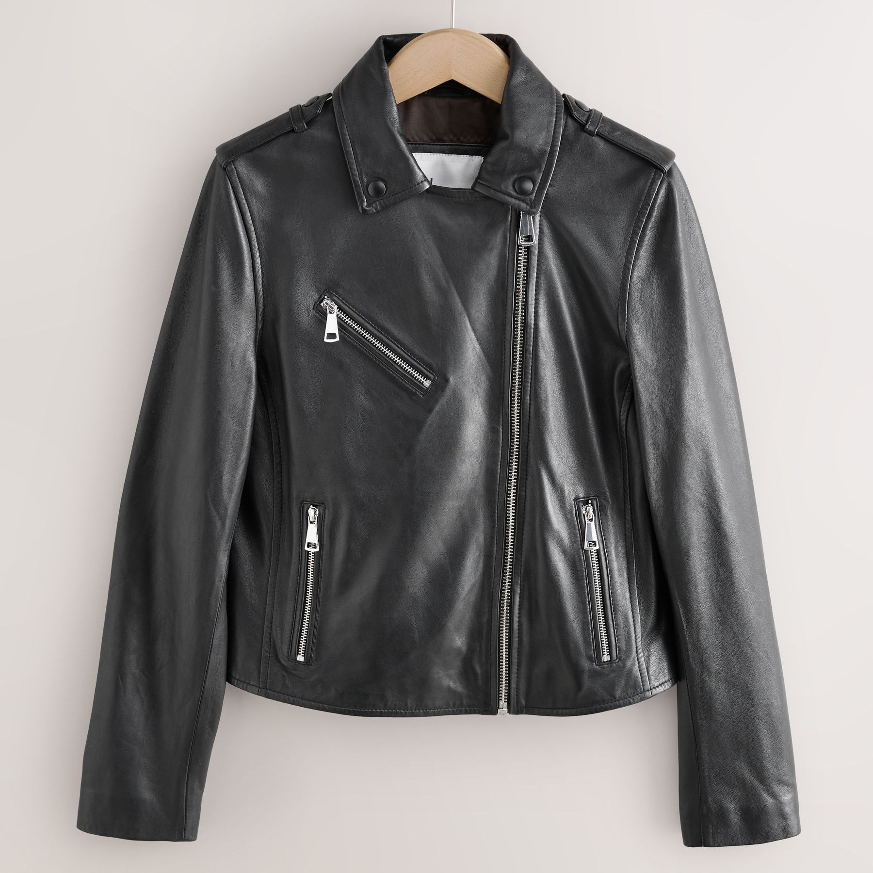 Black N. Premium Real Leather Biker Jacket