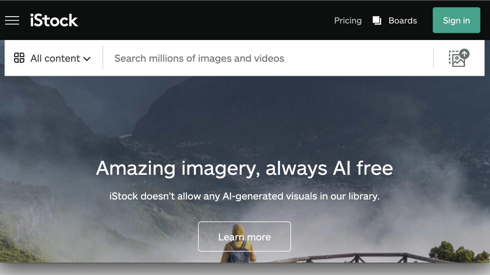 iStock site homepage