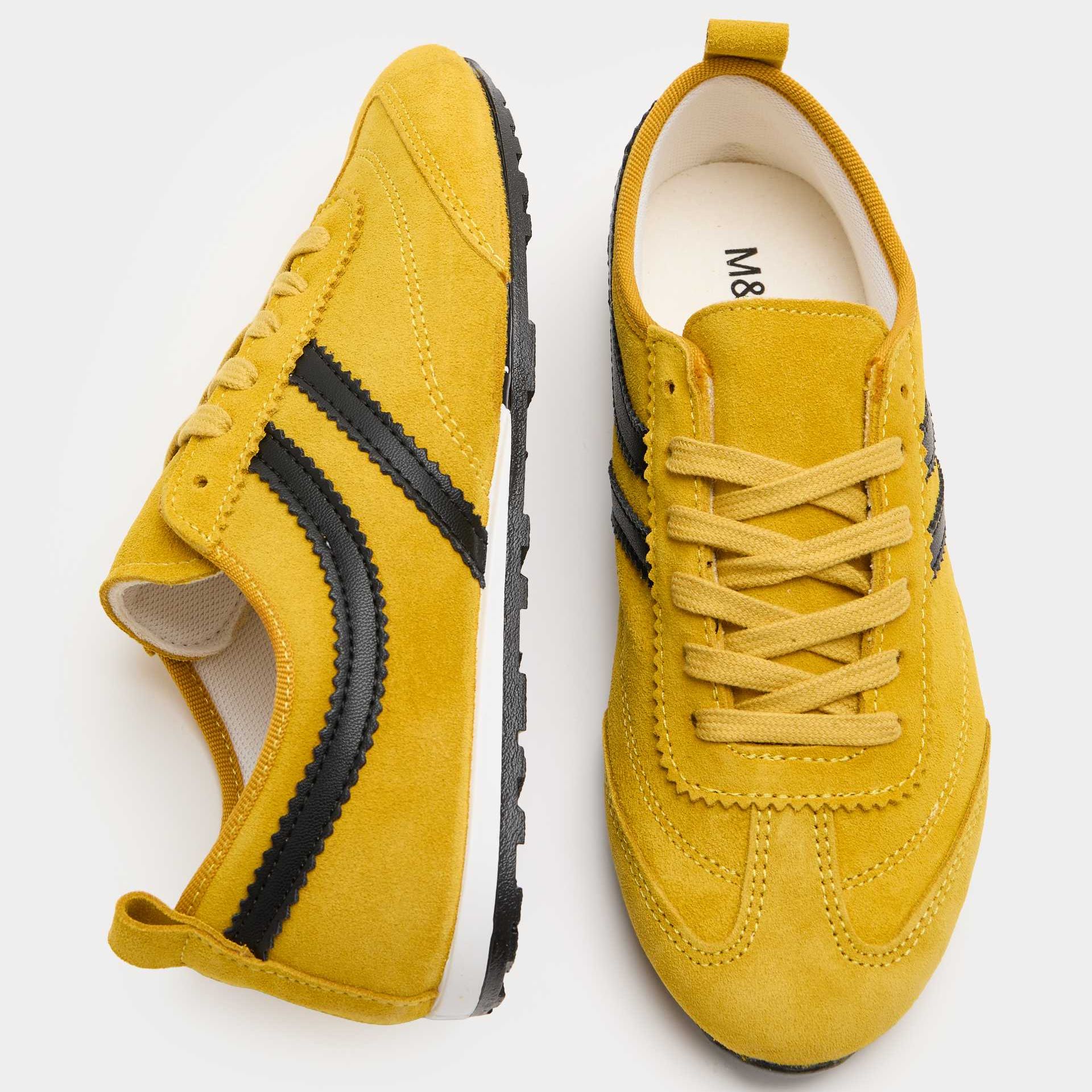 Suede Side Stripe Retro Runner Trainers