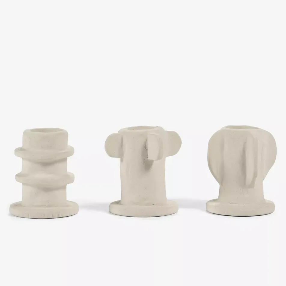 02 Molly Stoneware Candle Holders Set of Three