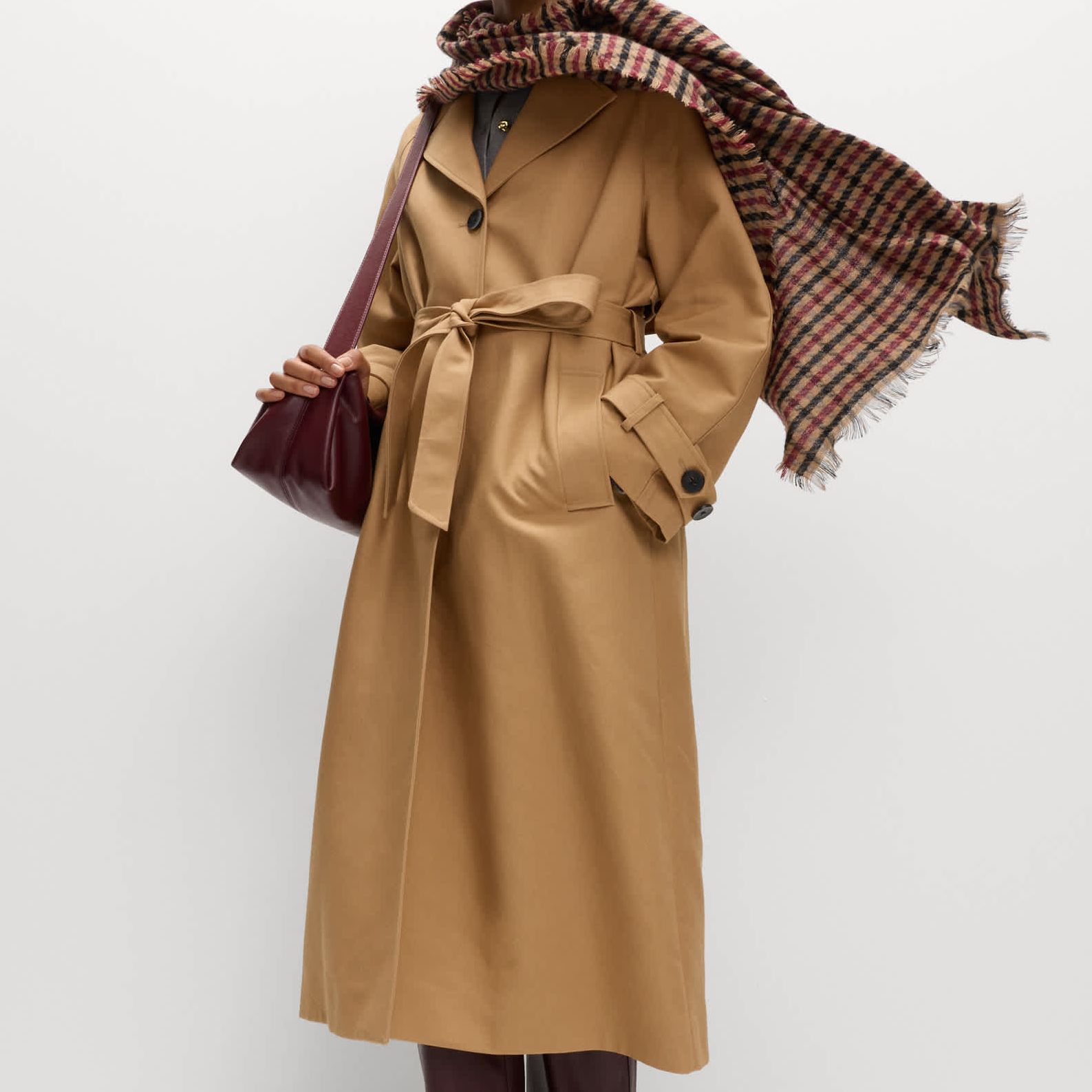 Cotton Rich Belted Longline Trench Coat