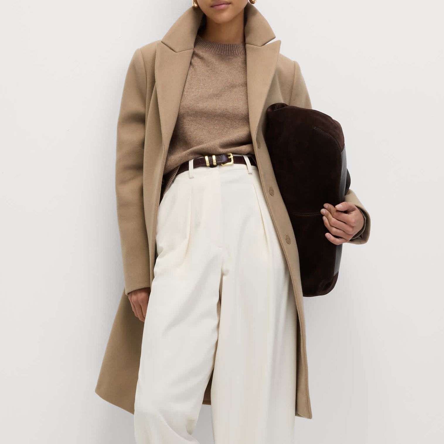 Darted Revere Collar Longline Coat