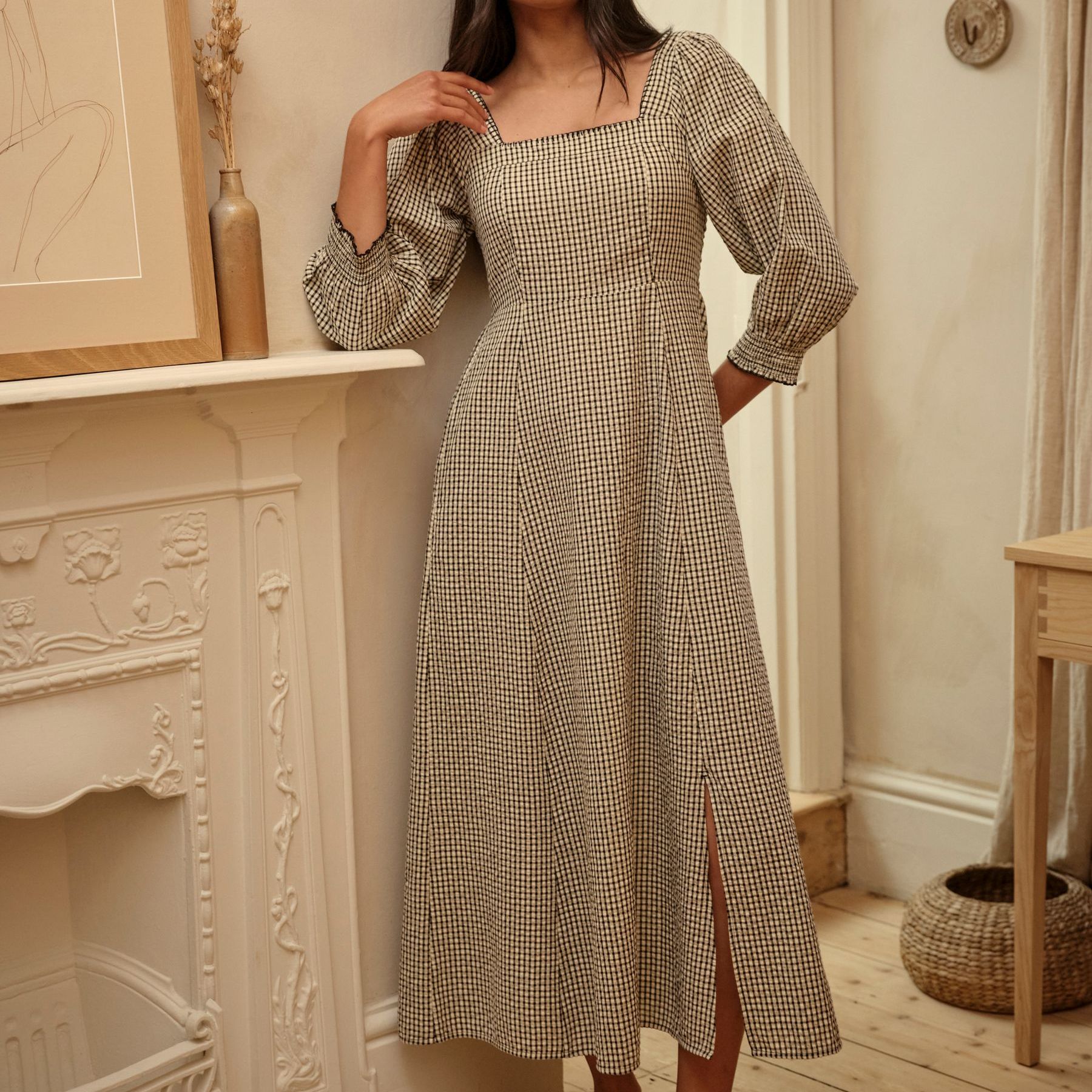 Multi Regular Isla Gingham Midi Dress