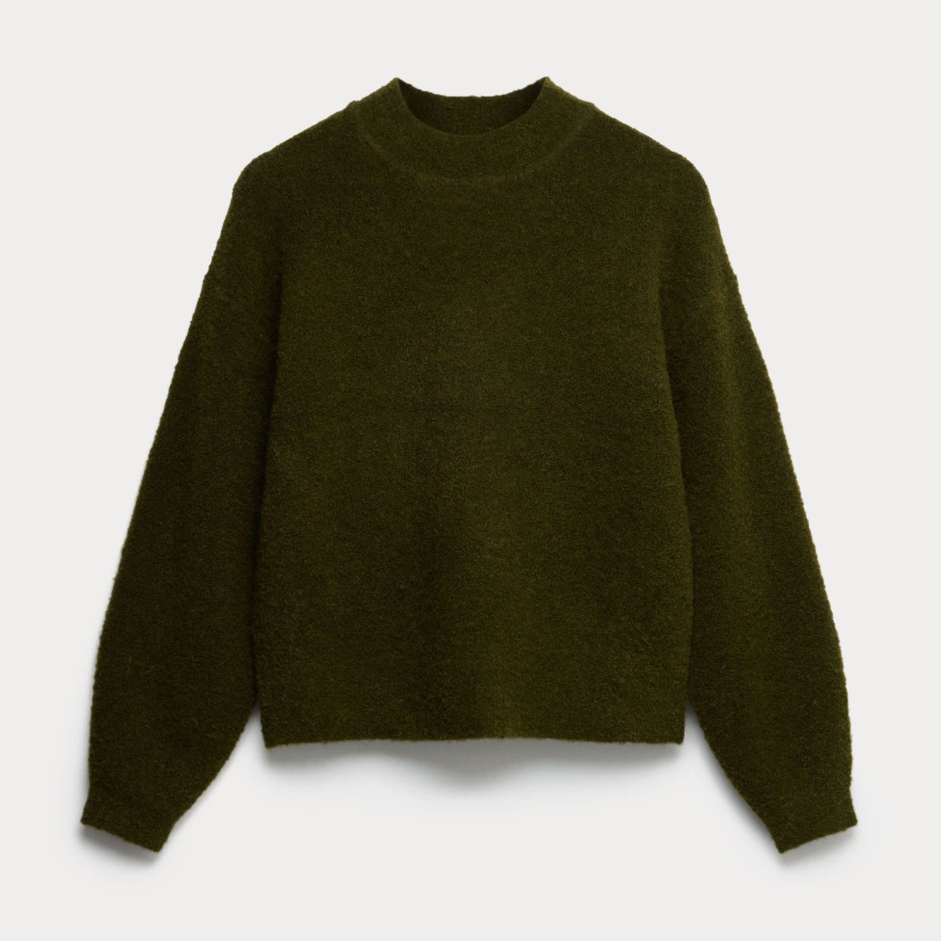 Wool Blend Textured Funnel Neck Jumper