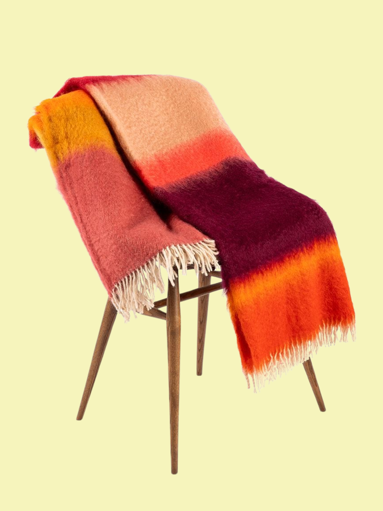 Mohair &amp;amp; Wool Stripe Throw Matisse Sunset