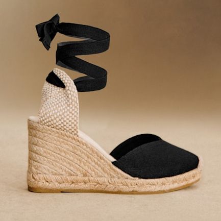 Diane Espadrilles - Black Canvas - Cotton Fabric - S&amp;eacute;zane