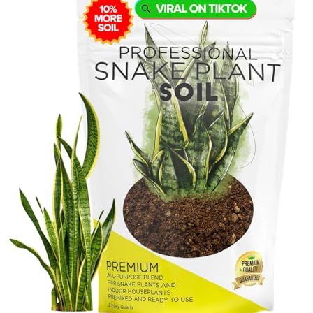 Professional Snake Plant Soil Large 2.2 Quarts Ready to Use, Premium Potting Soil for Snake Plants Dracaena Trifasciata, Fast Draining Indoor Soil With Peat Moss Coco Coir Perlite Dolomite Made in Usa