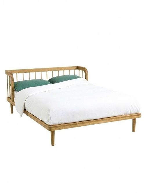 Matea Solid Oak Bed With Bed Base