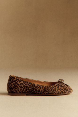 Agathe Low Ballerinas - Leopard - Bovine Leather - S&amp;eacute;zane