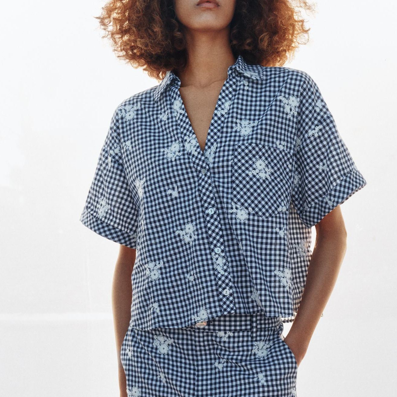 Embroidered Check Shirt