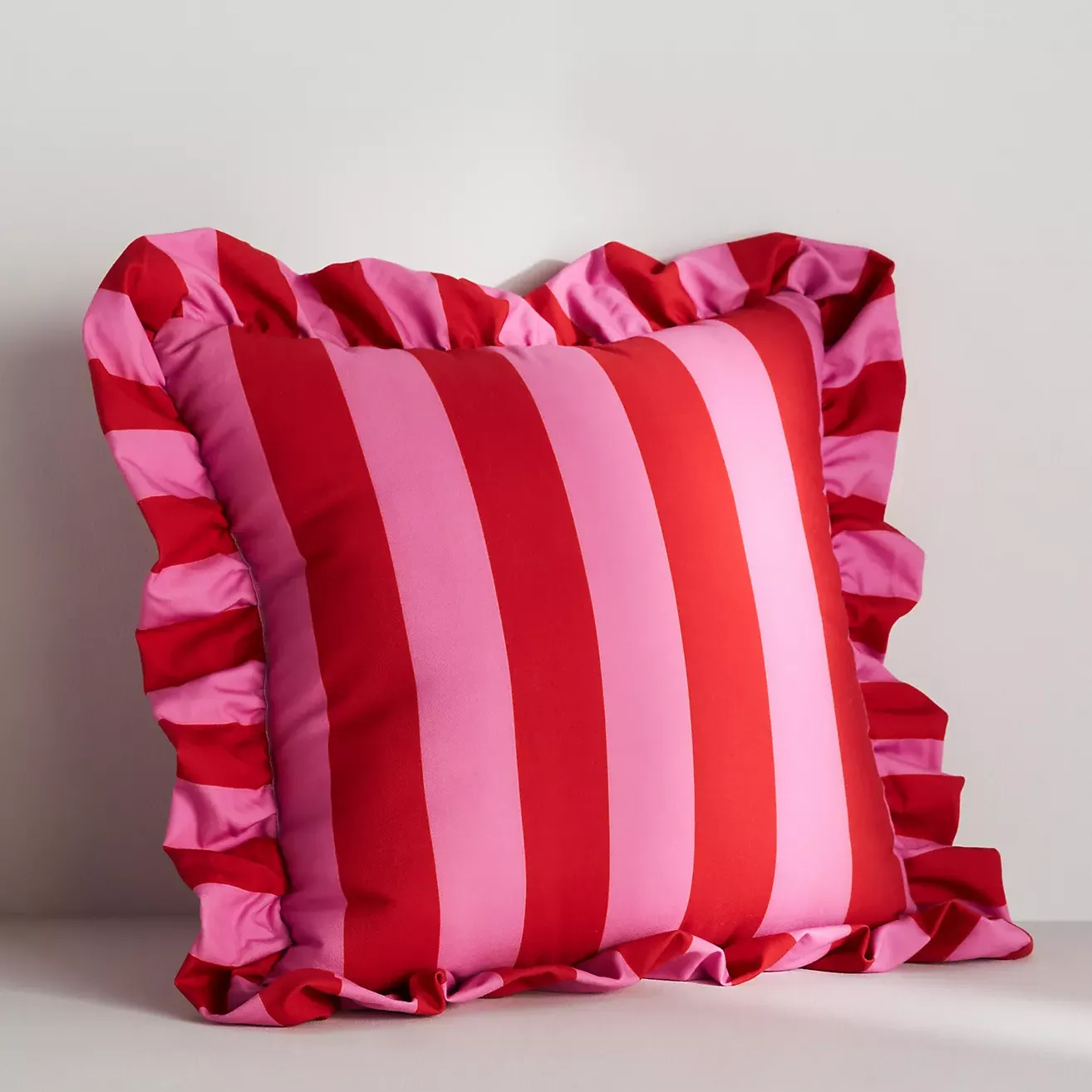 Maeve by Anthropologie Striped Ruffle Indoor/outdoor Pillow
