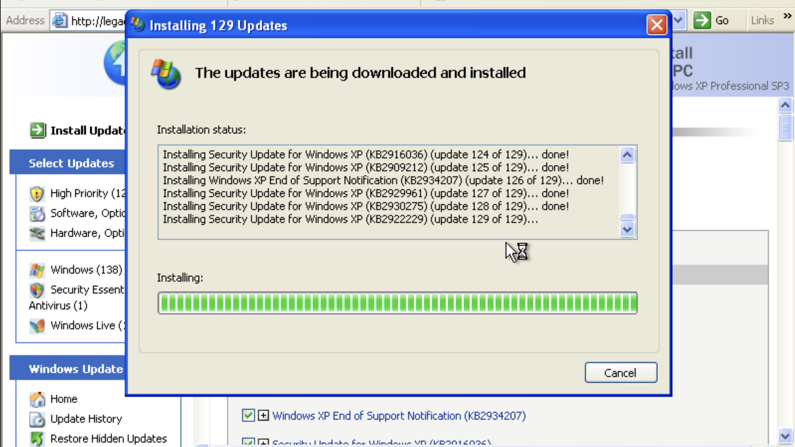 Screenshots of Windows XP running in 2026