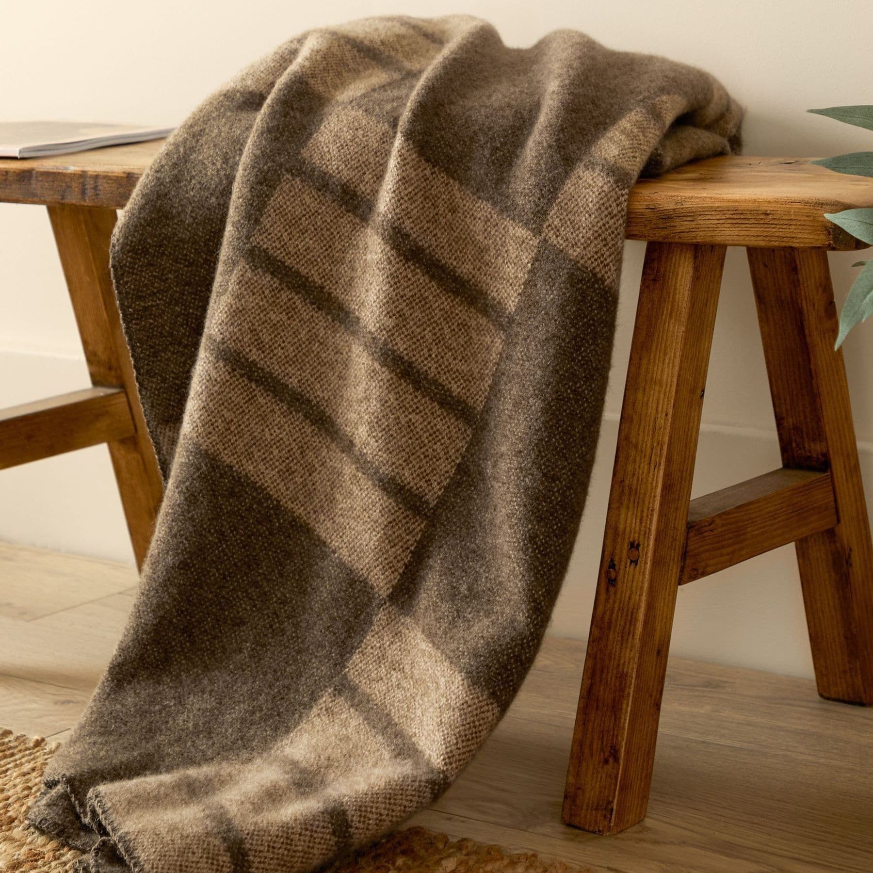 Yard Brown Harlech Woven Reversible Throw