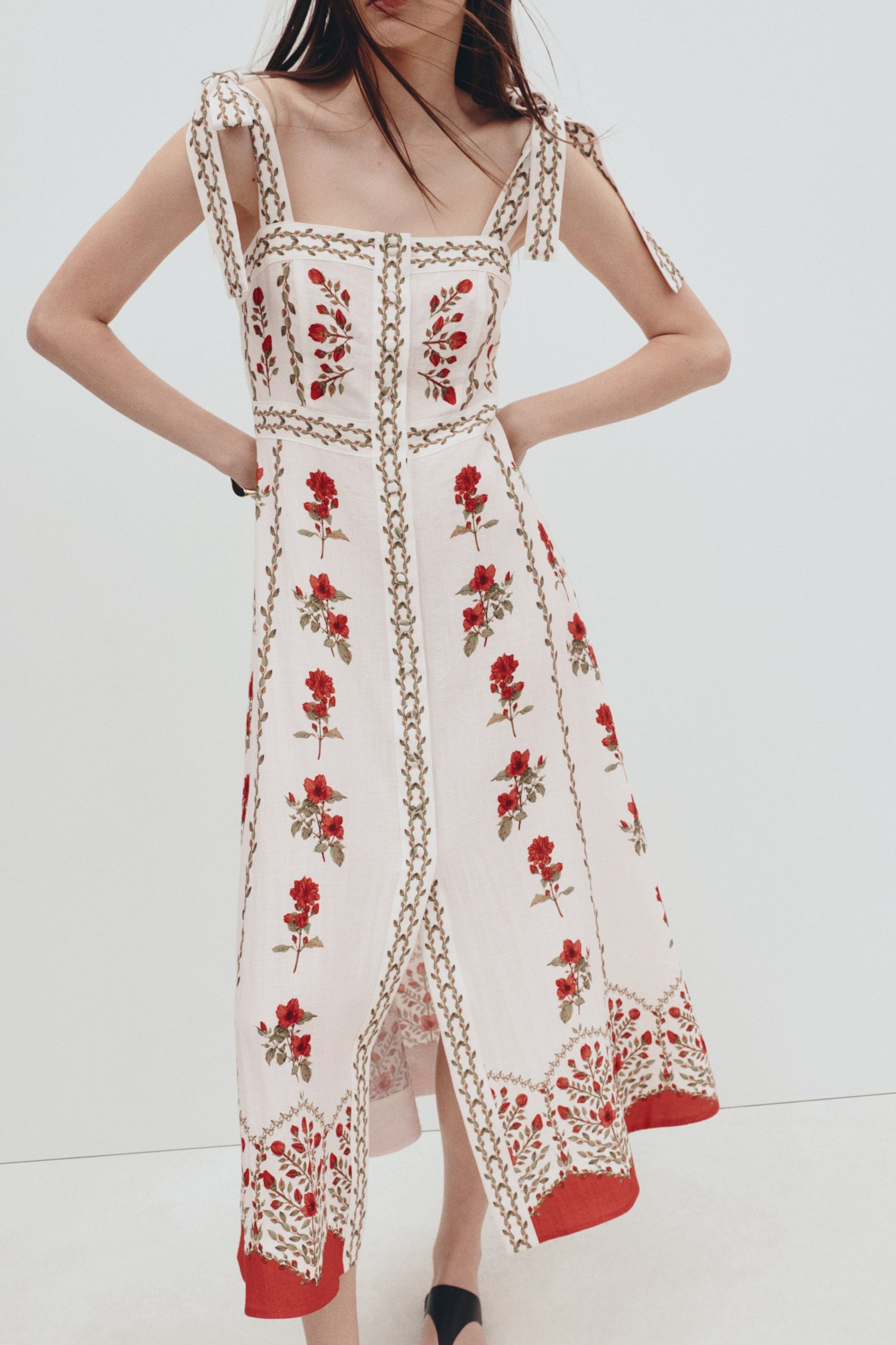 Tie-Strap Viscose-Blend Dress