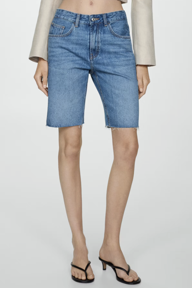 MANGO, Straight-Fit Denim Bermuda Shorts - Women | Mango Usa