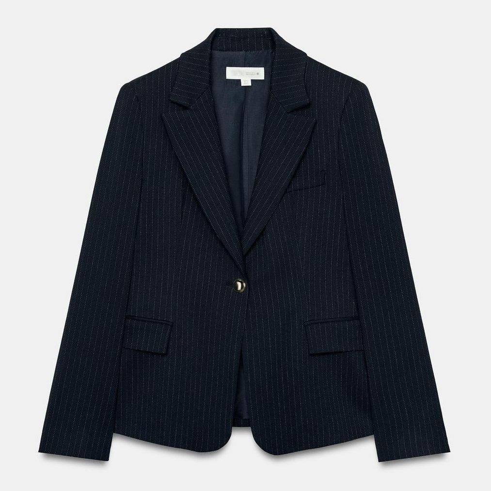 Zara Pinstriped Navy Blazer