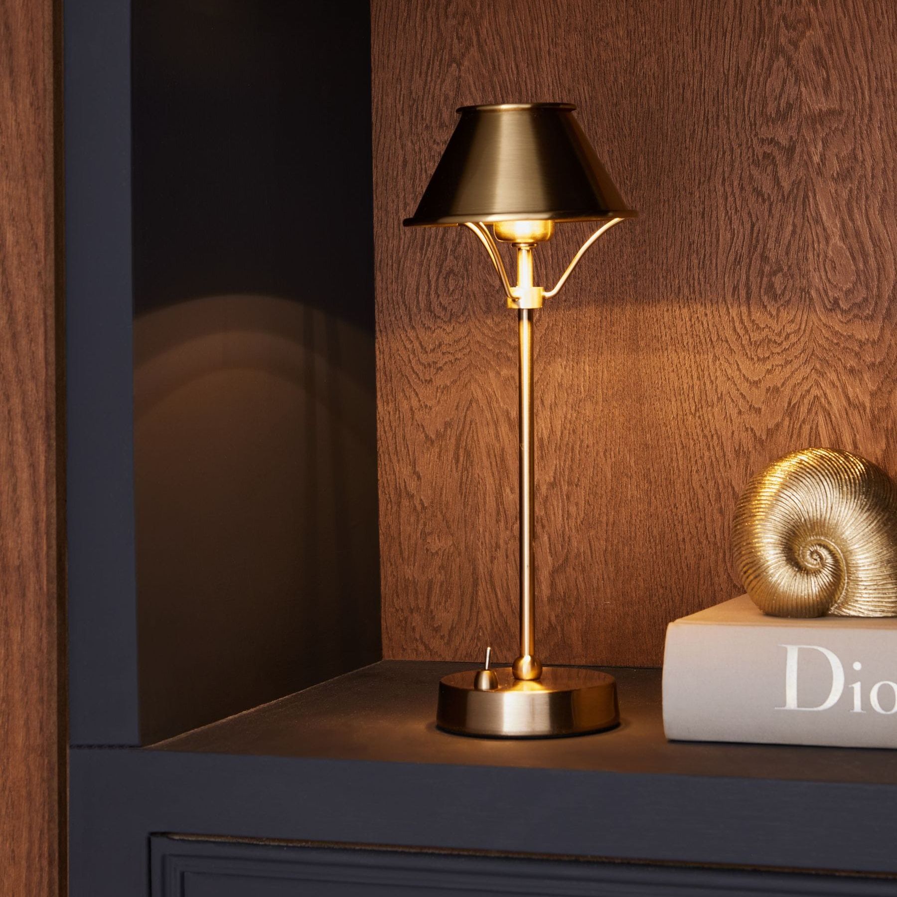 Brass Hector Rechargeable Small Wireless Table Lamp