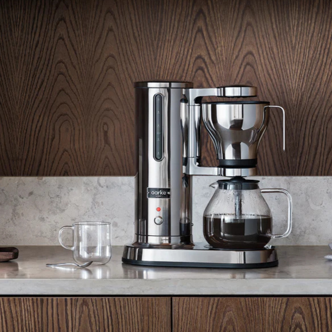 The Aarke Drip Coffee Maker made from stainless steel