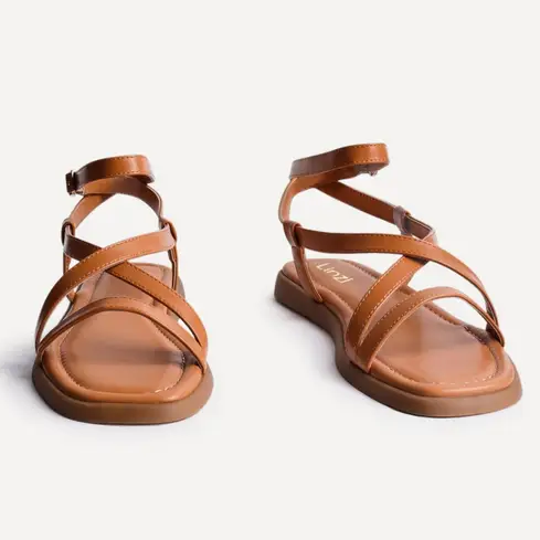 Debenhams, Tan Strappy Flat Sandals